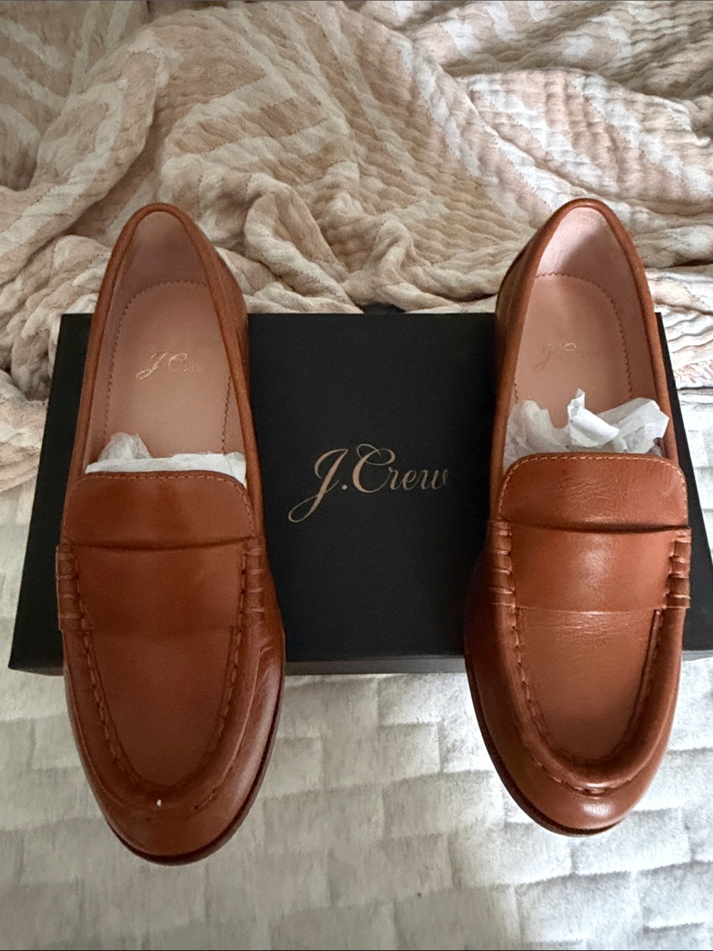 J. Crew  Women’s Cognac Leather Penny Loafers